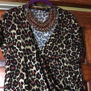 Alfani Woman Leopard Faux Wrap Dress