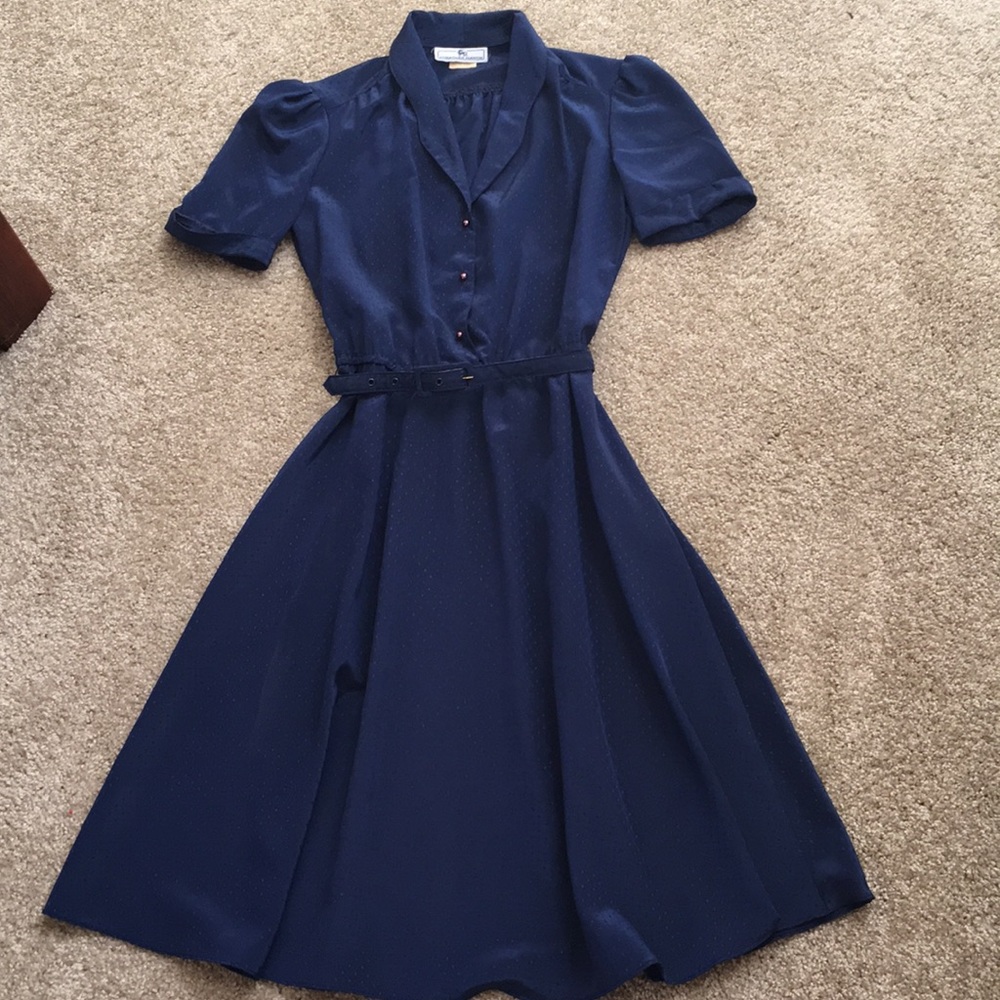 Navy Blue Vintage Dress