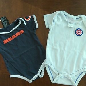 Chicago Bears Cubs onesies. Size 3-6 months bundle
