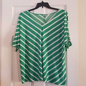 Cold shoulder striped top