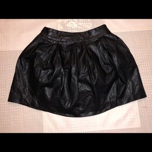 Black leather skirt