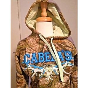 Cabela's women S pullover camo hoodie sweatshirt