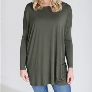 Army green long sleeve piko