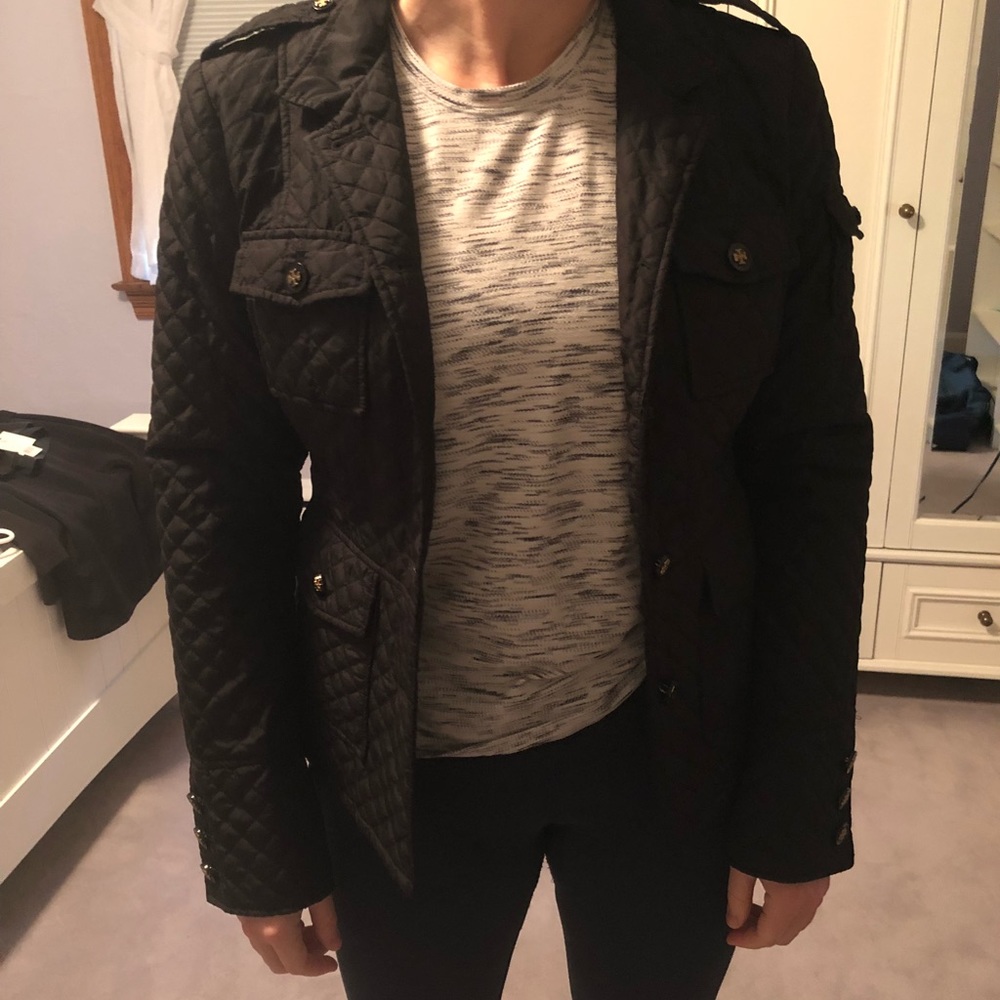 Tory Burch Black Quilted Jacket size 6