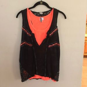 BKE tanks, both medium, orange and black.
