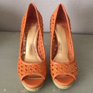 BCBGeneration orange platform heel - brand new!
