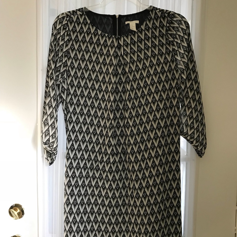 Black and white Shift dress