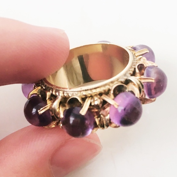 SOLD ON IG Vintage Amethyst 18k Gold Eternity Ring - Picture 2 of 3