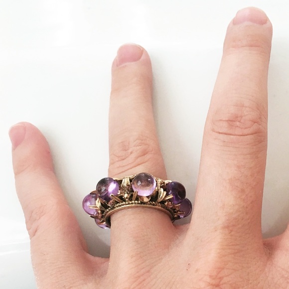 SOLD ON IG Vintage Amethyst 18k Gold Eternity Ring - Picture 3 of 3