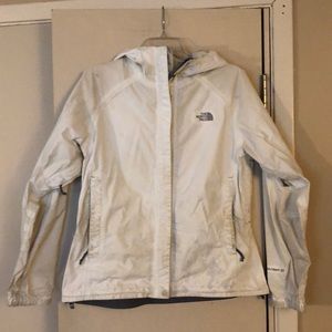 White The Northface Rain Coat