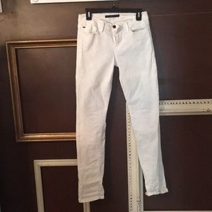 White Cigarette-leg Jeans