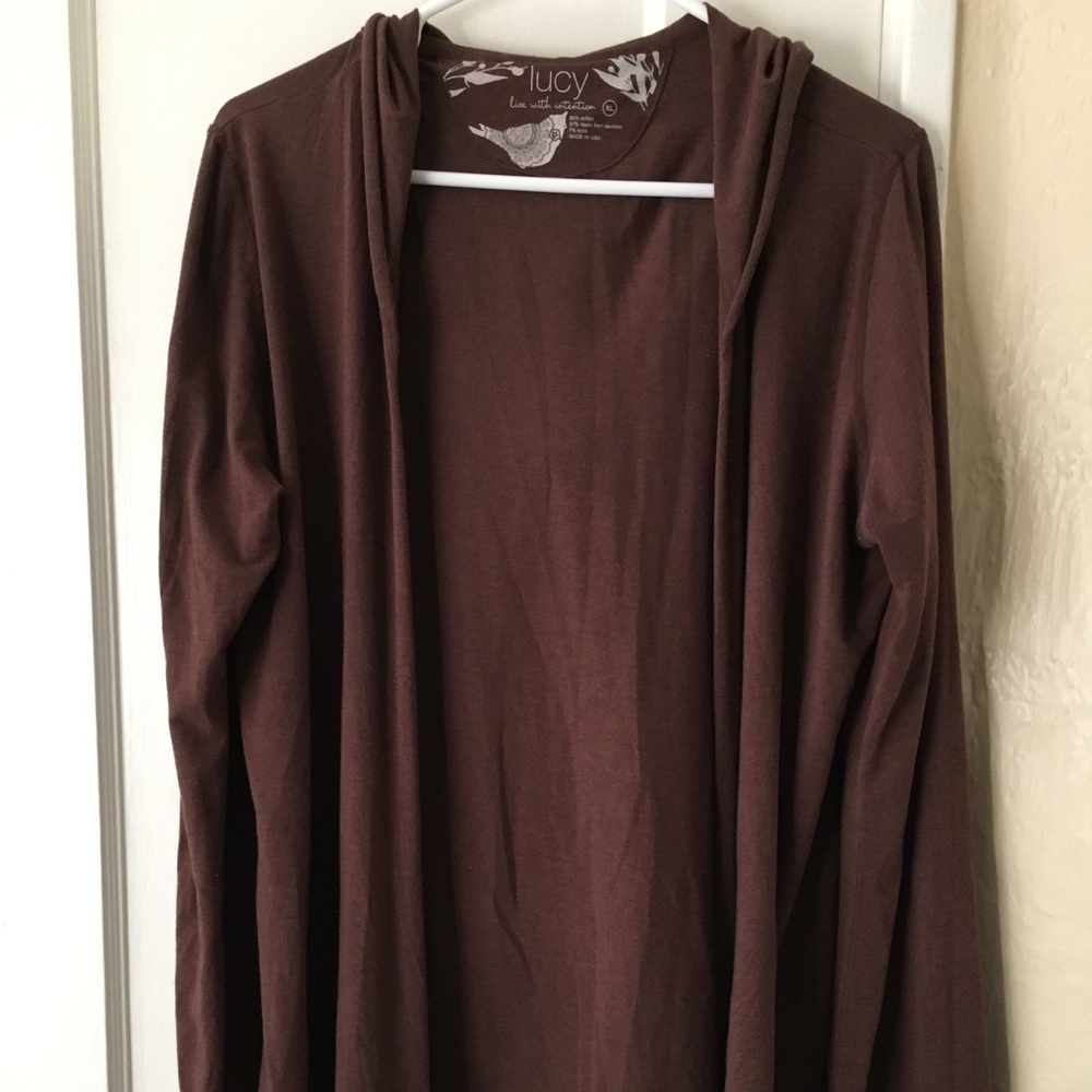 LUCY Hooded Open Front Cardigan XL