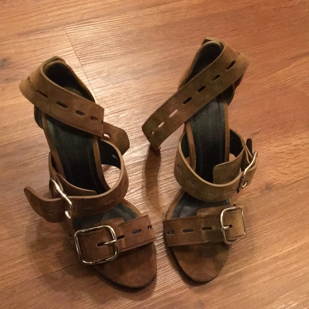 Alexander Wang suede brown strapped heels