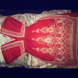 Red And White Short Dress