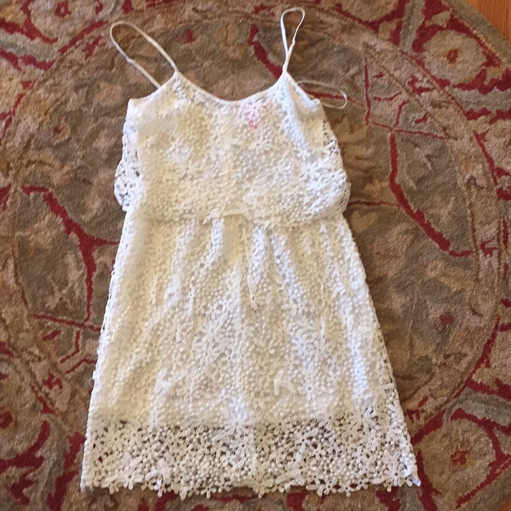 White eyelet lace dress size XS