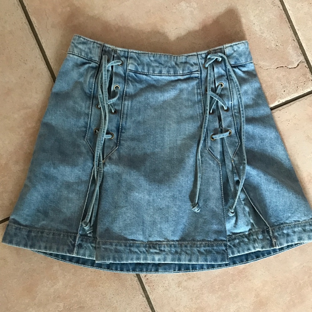 free people denim skirt