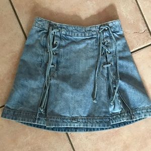 free people denim skirt