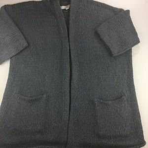Gray Loft Boxy Knit Open Cardigan Sweater Size SP