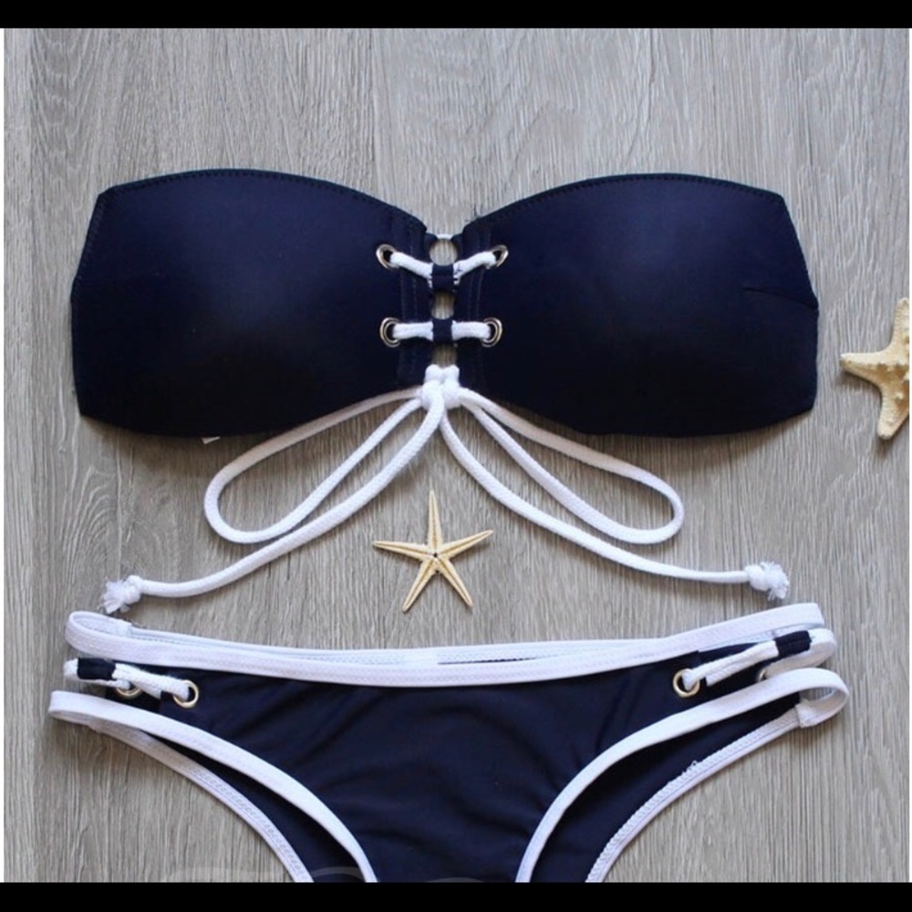 Bikini Navy Blue & White. NWOT