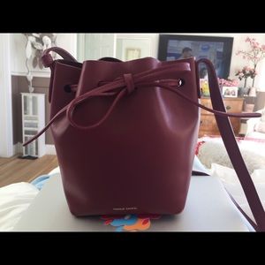 Authentic mansur Gabriel mini bucket bag flama