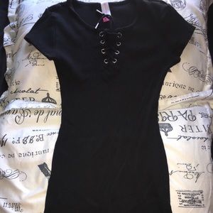 Black tight cotton dress