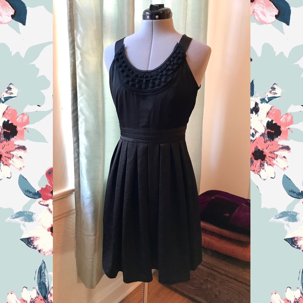 Ann Taylor LOFT size 2P black silky party dress