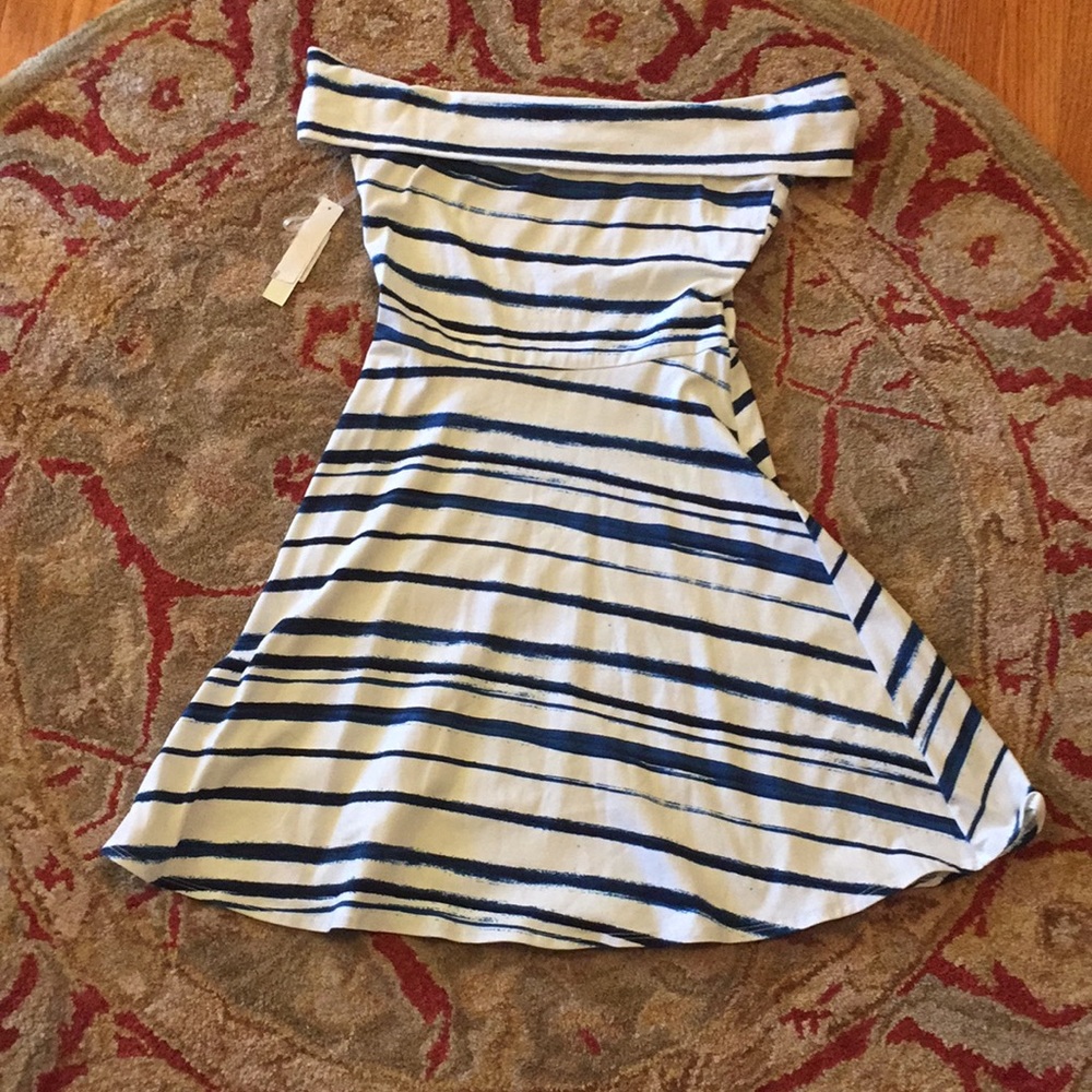 NWT Aqua blue and white size XS dress