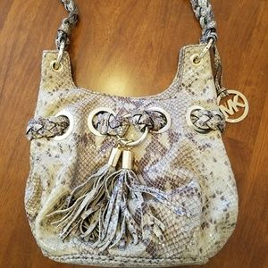 Michael Kors Braided Snakeskin Leather Bag