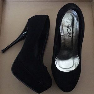 Black Suede High Heels with platforms, brand new