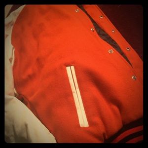 Brand new letterman’s jacket.