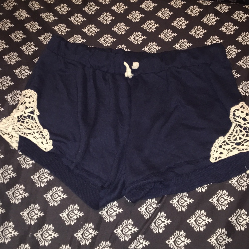 Rue 21 Navy Shorts with Embroidery