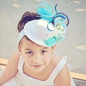 Mini Hat Feather Chiffon Flower Lace Headband