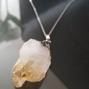 Raw Citrine Stone Necklace
