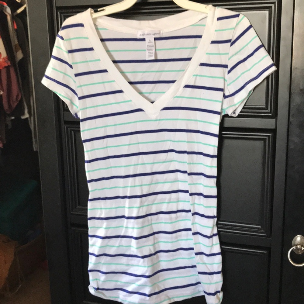 striped white vneck