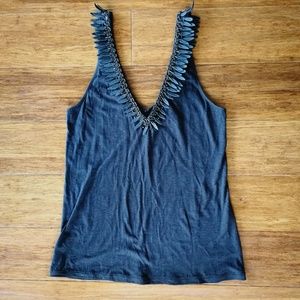 Elizabeth and James Grey leaf v-neck tank