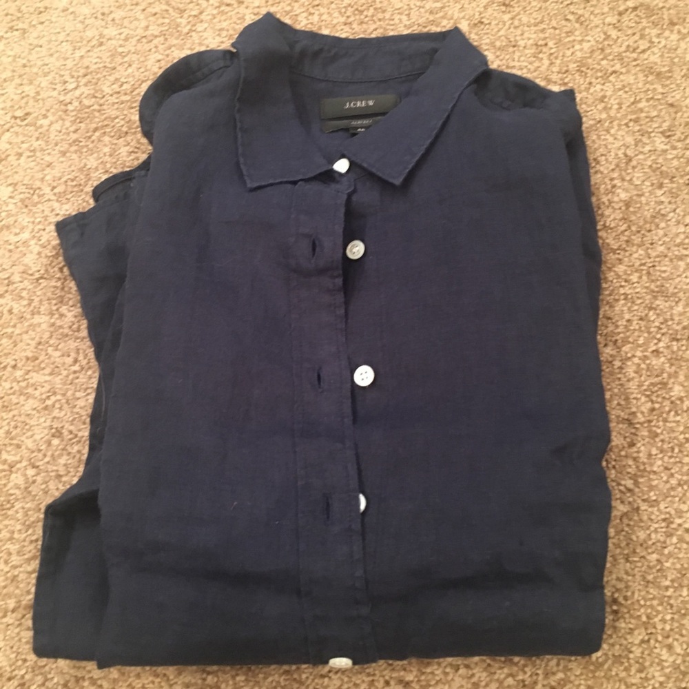 Never worn Jcrew linen perfect shirt: 6P