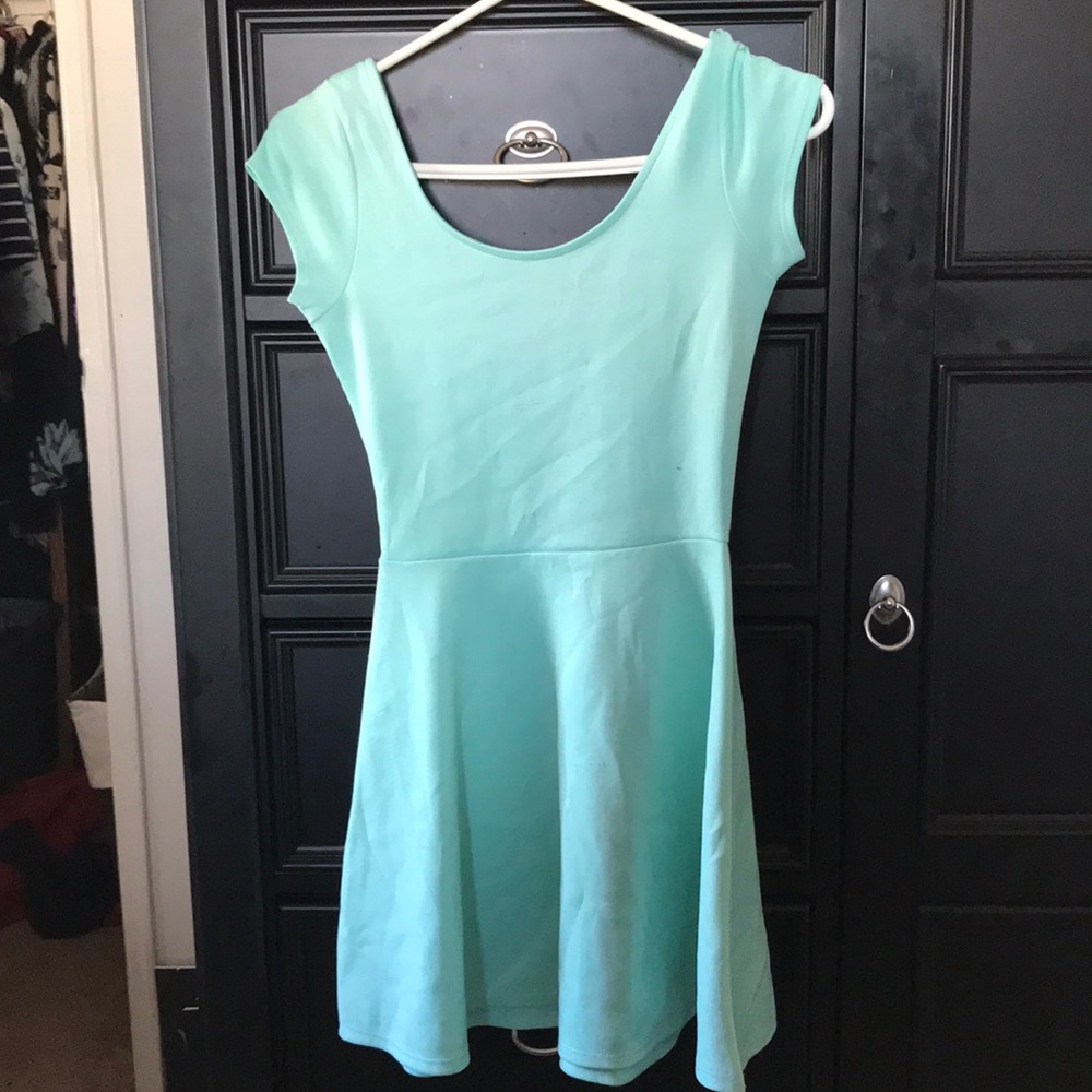 teal skater dress