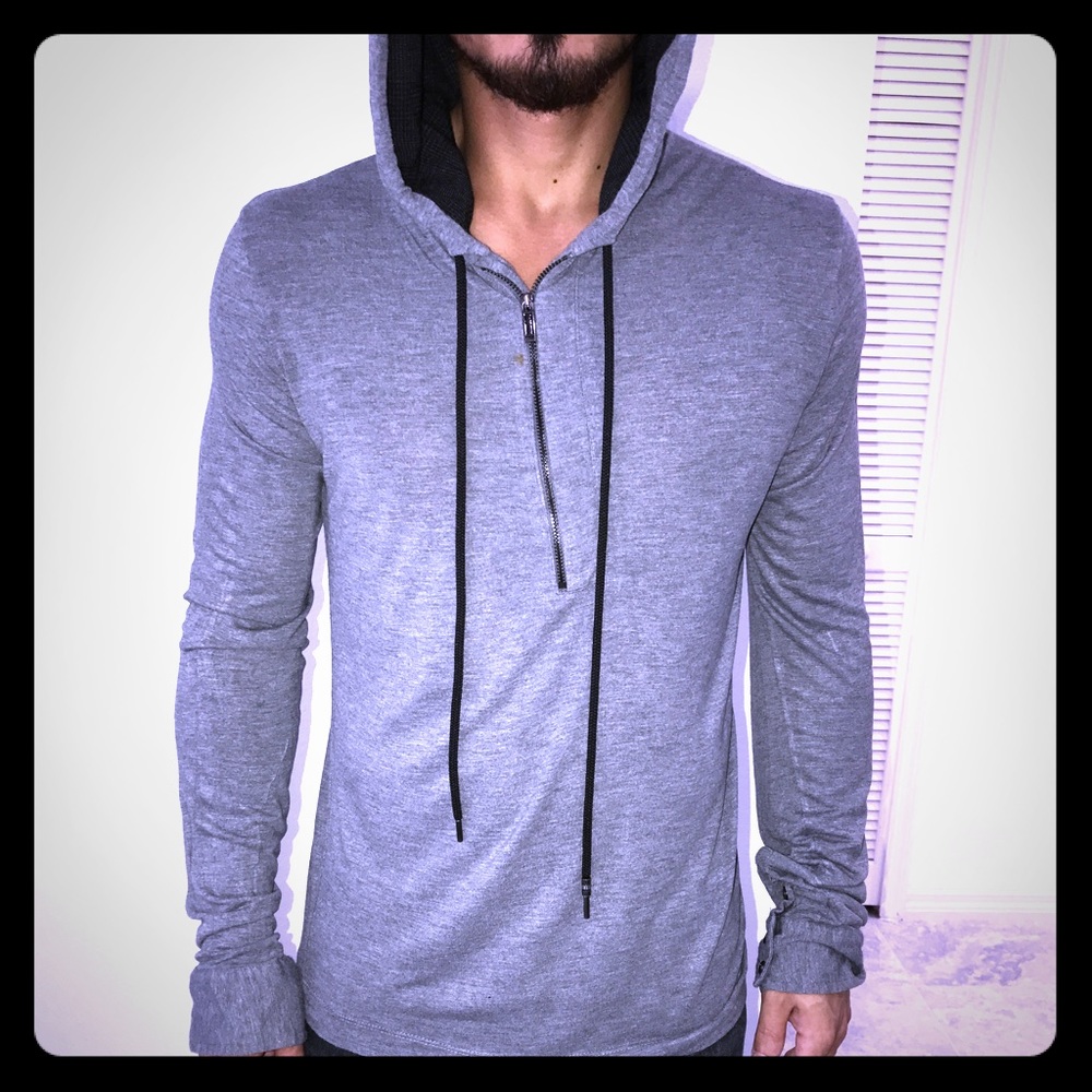 Bikkembergs Gray thin Hoodie Shirt.