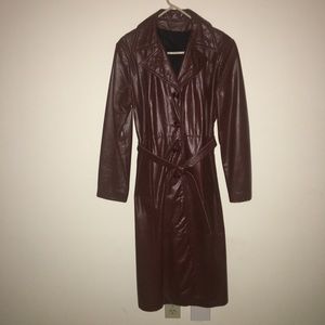 Leather trench coat
