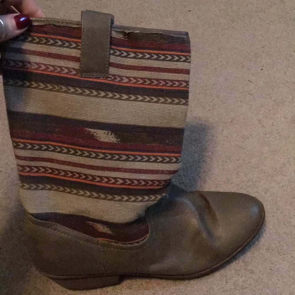 Aztec print boots