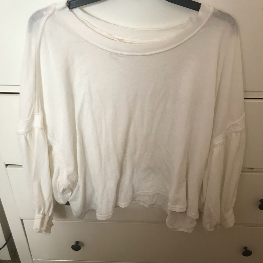 White long sleeve free people shirt