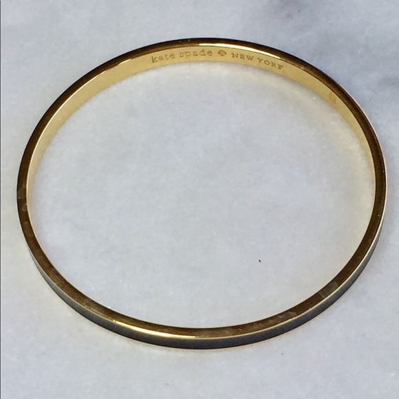 ♠️kate spade Draw the Line Black & Gold Bangle♠️ - Picture 3 of 6