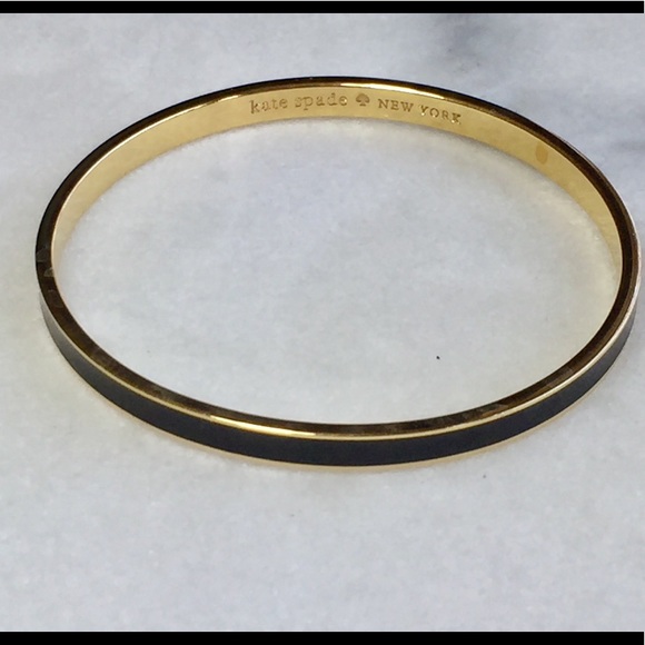 ♠️kate spade Draw the Line Black & Gold Bangle♠️ - Picture 4 of 6