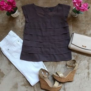 American Eagle Outfitters Lilac Ruffled Blouse