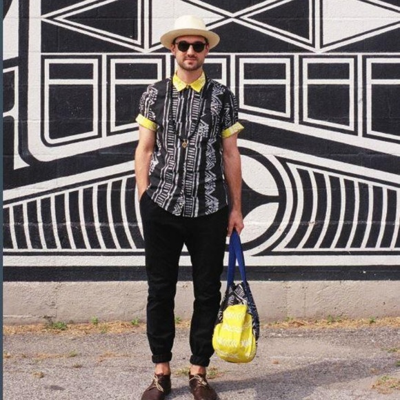 Studio 189 BLUE & YELLOW BOGOLANFINI DUFFEL BAG - Picture 2 of 3