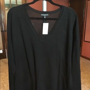 Black Lightweight Merino Wool Sweater