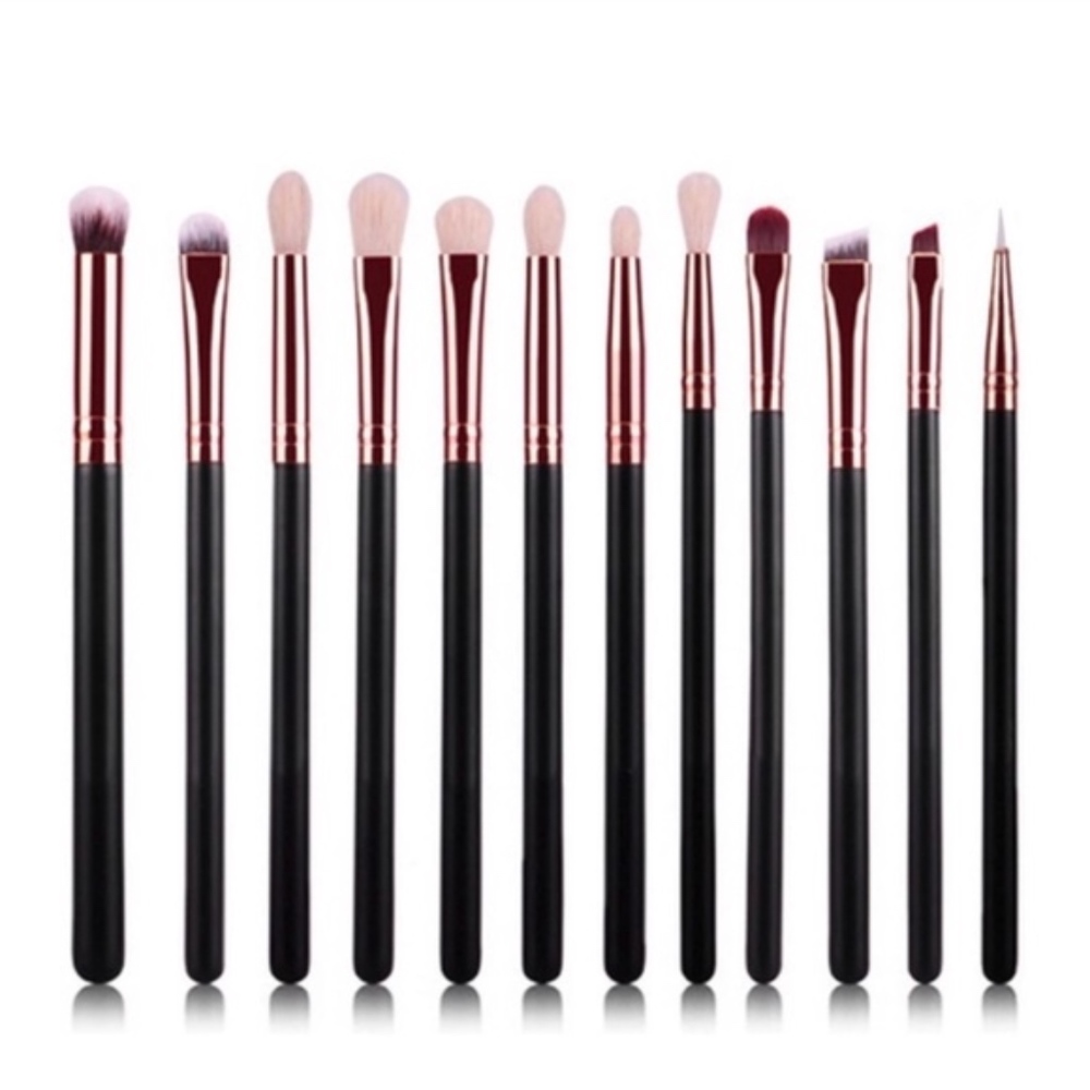 12PC BLACK ROSEGOLD EYEBRUSH NWT - Picture 2 of 4