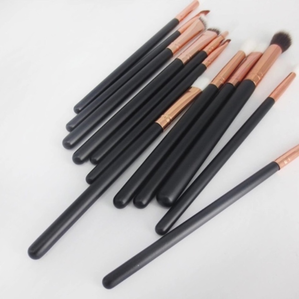 12PC BLACK ROSEGOLD EYEBRUSH NWT - Picture 3 of 4