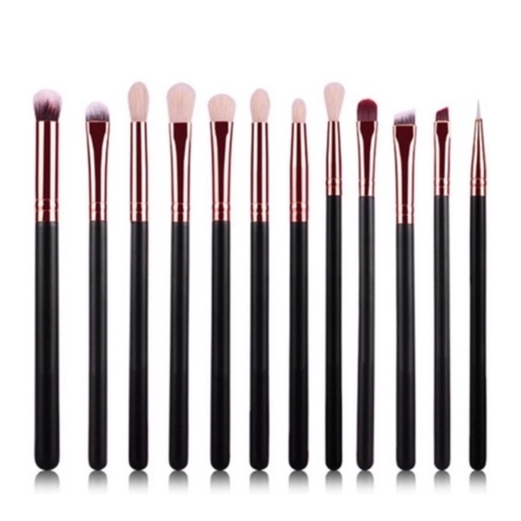 12PC BLACK ROSEGOLD EYEBRUSH NWT - Picture 2 of 4