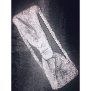 Grey Faux Fur Headwrap